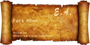 Egri Alex névjegykártya